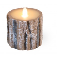 The Holiday Aisle Wood Stump LED Unscented Flameless Candle BCST2249